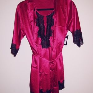 Silky Satin Slip & Robe Set